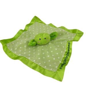 Russ Dibbles Frog Lovey Plush Green Polka Dot Padding Off Dreamland Satin Back